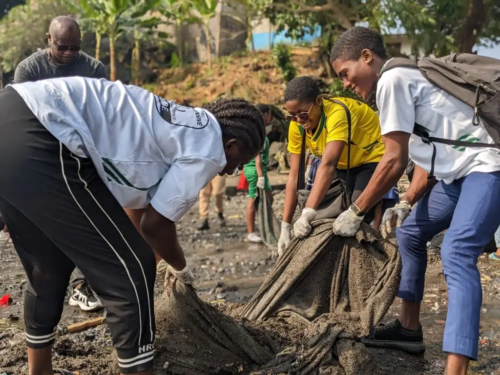 Beach Cleanup with students of Miracle Int Comp College 3